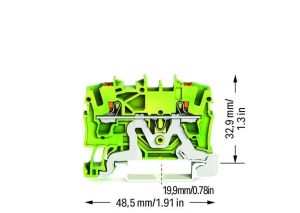 Wago 2202-1207 2.5 mm Push İn Sarı Yeşil Topraklama Ray Klemens