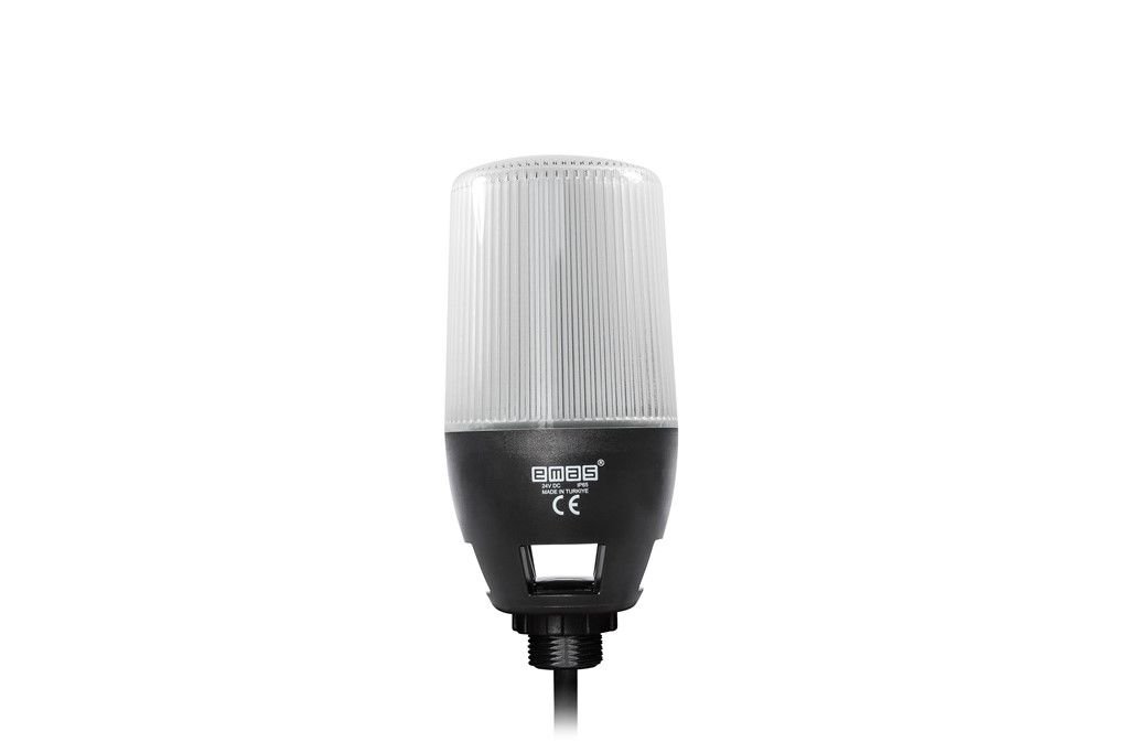 Emas IF6P024WM05 IF Serisi Çok Renkli 24V DC Buzzerlı Sabit PLC Uyumlu M22 Vidalı LED İkaz 65mm
