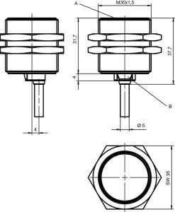 Leuze ISS 130MM/4NO-10E 50136051 M30 PNP NO 10MM Endüktif sensör