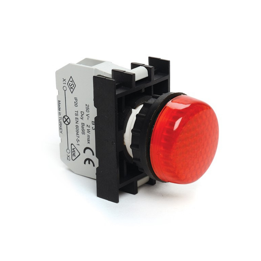 Emas B030XK 22 mm Ba9S Duylu Kırmızı Sinyal Lambası