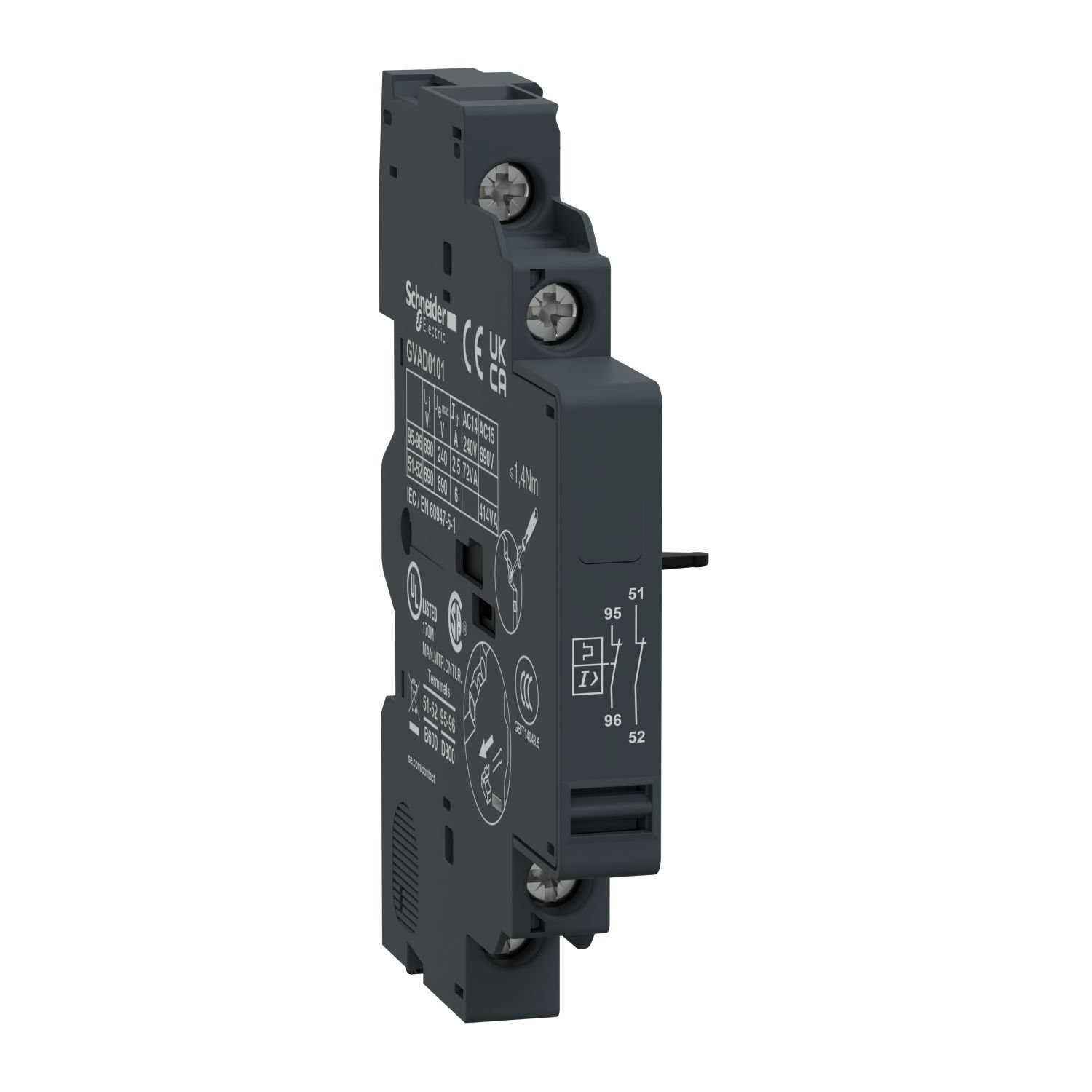 Schneider GVAD0101 GV2 Ve GV3 2 NK (hata) Yardımcı Kontak