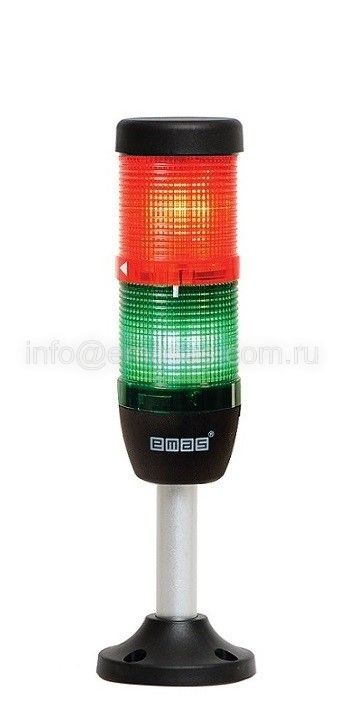 Emas IK52F024XM03 IK Serisi İki Katlı 24V AC/DC Flaşör 100mm Borulu Plastik Ayaklı LED Kolon 50mm