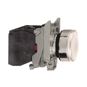 Schneider XB4BW3165 Beyaz Işıklı Buton Ø22 Yaylı Dönüş 1NA+1NK <=250V