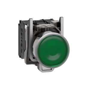 Schneider XB4BW33B5 yeşil sıva altı eksiksiz ışıklı Buton Ø22 yaylı dönüş 1NA+1NK 24V