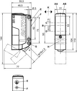 Leuze HT49C.UC/TS-TB 50127193 3M Arka Plan Bastırmalı Sensör