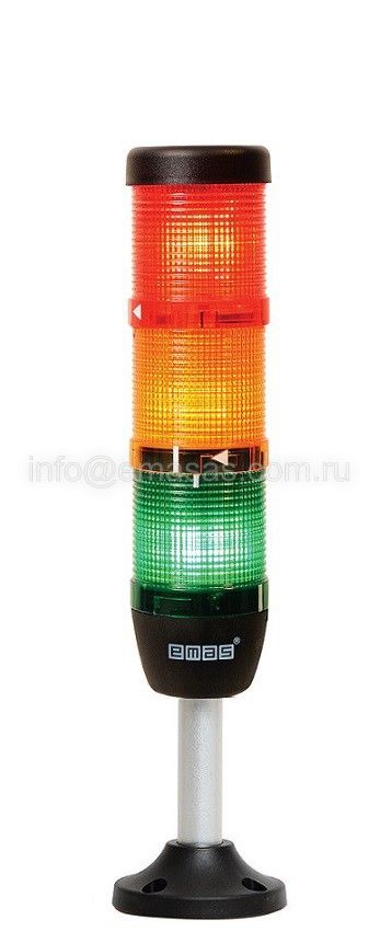 Emas IK53F220XM03 IK Serisi Üç Katlı 220V AC Flaşör 100mm Borulu Plastik Ayaklı LED Kolon 50mm