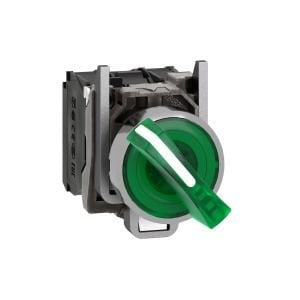 Schneider XB4BK123B5 Yeşil Işıklı Mandal Buton Ø22 2 Konumlu Sabit 1NA+1NK 24V