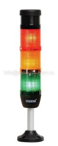 Emas IK53L024ZM03 IK Serisi Dört Katlı 24V AC/DC Buzzerlı 100mm Borulu Plastik Ayaklı LED Kolon 50mm