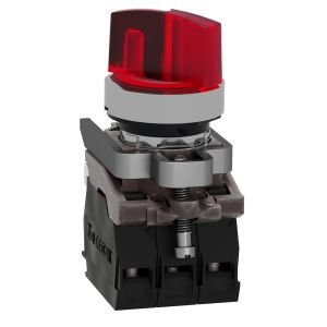 Schneider XB4BK124M5 Kırmızı Işıklı Mandal Buton Ø22 2 Konumlu Sabit 1NA+1NK 230V