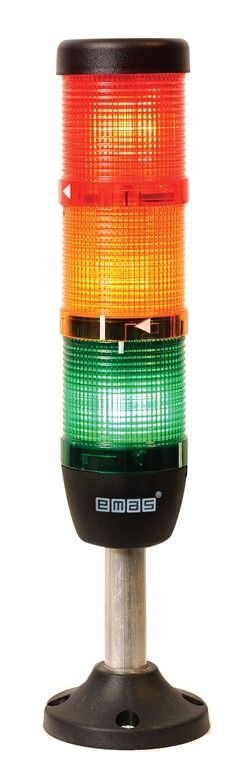 Emas IK53L220XM03 IK Serisi Üç Katlı 220V AC 100mm Borulu Plastik Ayaklı LED Kolon 50mm