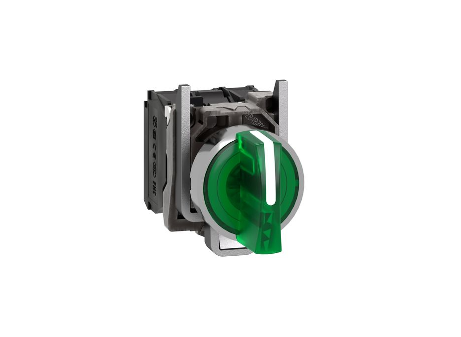 Schneider XB4BK133M5 Yeşil Işıklı Mandal Buton Ø22 3 Konumlu Sabit 1NA+1NK 230V