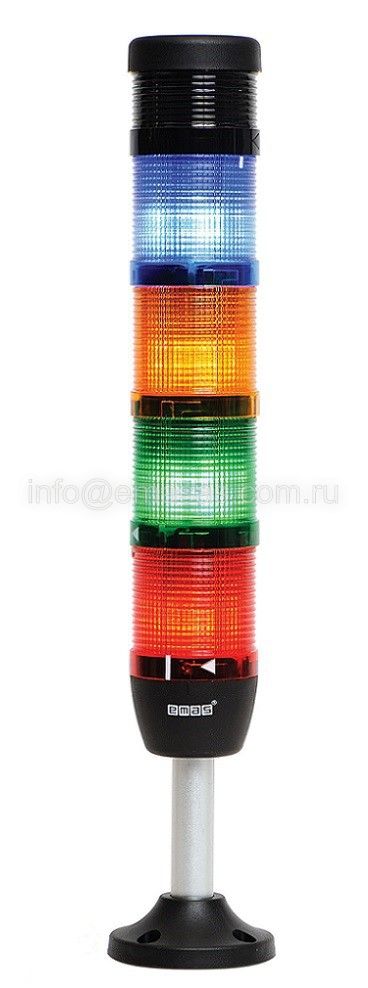 Emas IK54L024ZM03 IK Serisi Beş Katlı 24V AC/DC Buzzerlı 100mm Borulu Plastik Ayaklı LED Kolon 50mm