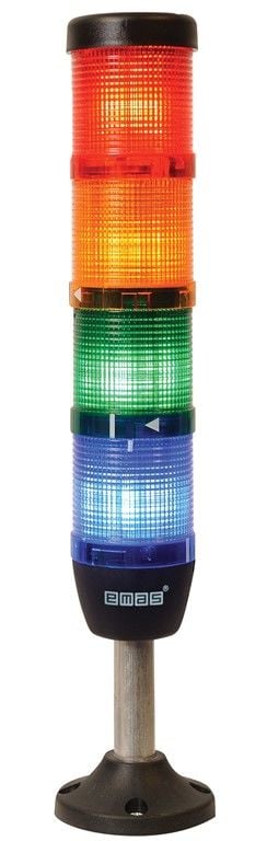 Emas IK54L220XM03 IK Serisi Dört Katlı 220V AC 100mm Borulu Plastik Ayaklı LED Kolon 50mm