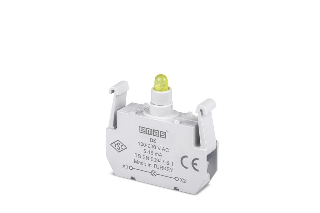 Emas BS Yedek LED'li 100-230V AC Sarı Sinyal Blok