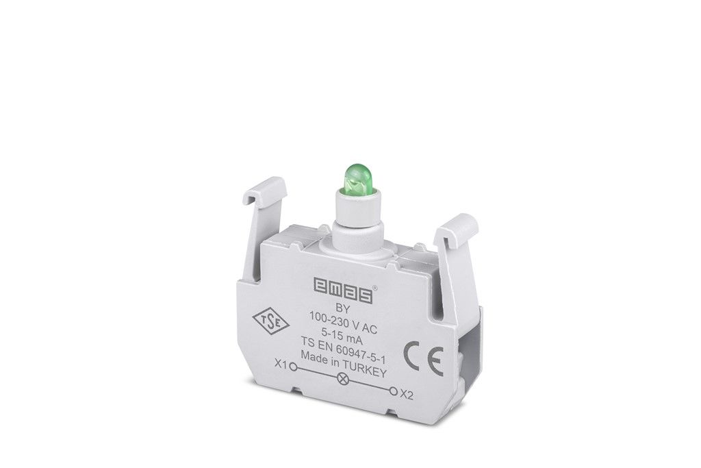 Emas BY Yedek LED'li 100-230V AC Yeşil Sinyal Blok