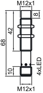 Leuze IS 112 MM/4NO-8N0-M12 50129886 M12 PNP NO 8MM Endüktif Sensör