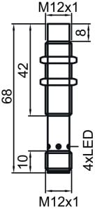 Leuze IS 112 MM/4NO-8N0-M12 50129886 M12 PNP NO 8MM Endüktif Sensör