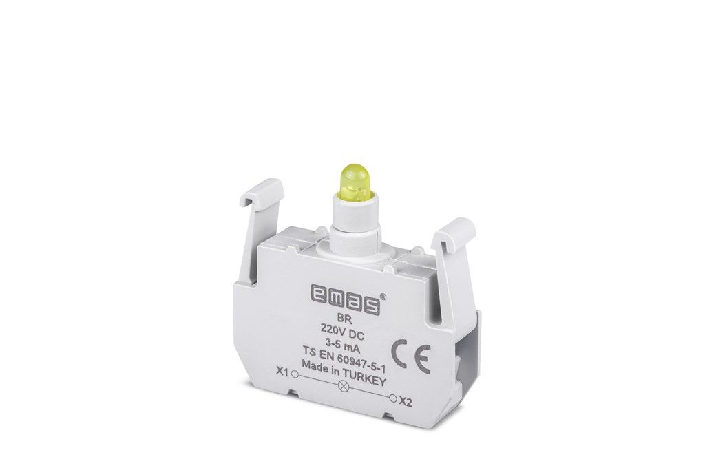Emas BR Yedek LED'li 220V DC Sarı Sinyal Blok