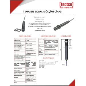 Teotse Temassız Sıcaklık Ölçüm Sensörü 90304001 TTP-M12 V010 24M1