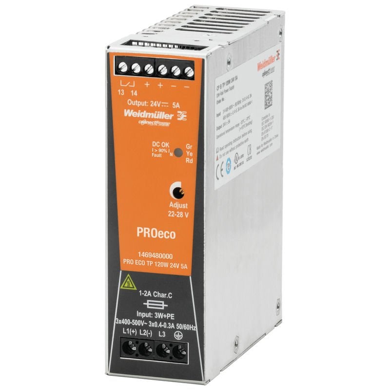 Weidmüller 1469480000 PRO ECO 120W 24V 5A Güç Kaynağı