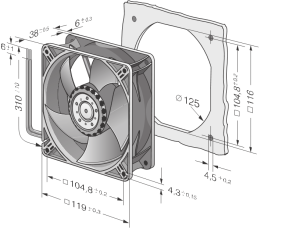 Ebmpapst 4414 M 24VDC 119 x 119 x 38 mm Aksiyel Kompakt Fan