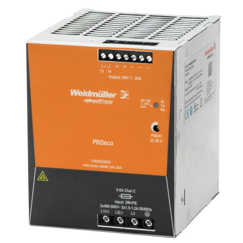 Weidmüller 1469550000 PRO ECO3 480W 24V 20A Güç Kaynağı