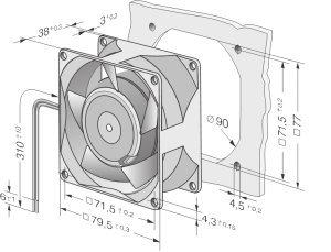 Ebmpapst 8550 N 80 x 80 x 38 mm 230VAC Aksiyel Kompakt Fan