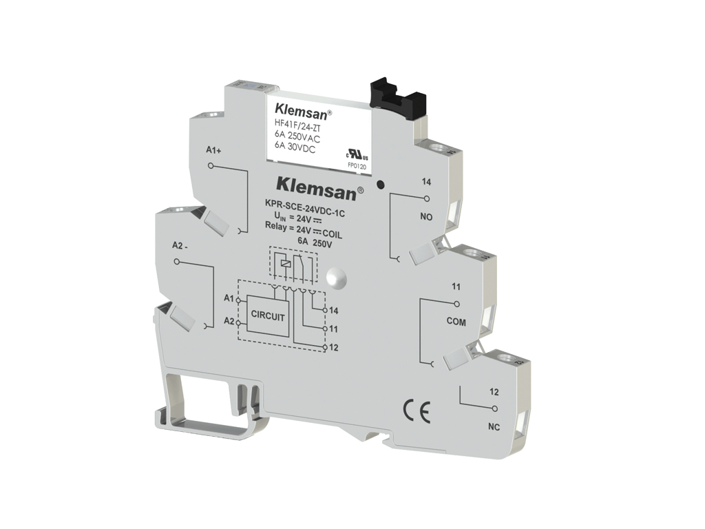 Klemsan 270814 KPR-SCE-24VDC-1C Vida Bağlantı PLC Slim Röle